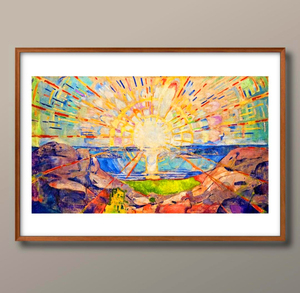 Art hand Auction 6058■Envío gratis!! Póster artístico pintura tamaño A3 Edvard Munch Sol ilustración papel mate nórdico, Alojamiento, interior, otros