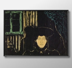 Art hand Auction 1920 ■Kostenloser Versand!! Kunstplakat, Gemälde, A3-Format, Edvard Munch, Mondlicht-Illustration, nordisches mattes Papier, Gehäuse, Innere, Andere