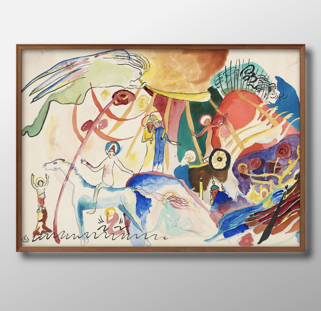 3169■¡¡Envío gratis!! Póster artístico pintura tamaño A3 ilustración Wassily Kandinsky papel mate nórdico, Alojamiento, interior, otros