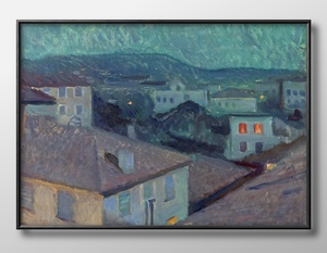 Art hand Auction 1970■¡¡Envío gratis!! Póster artístico pintura tamaño A3 Edvard Munch Noche en Niza ilustración papel mate nórdico, Alojamiento, interior, otros