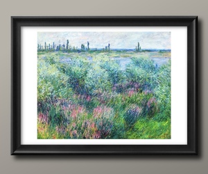 Art hand Auction 9932 ■무료배송!! 아트 포스터 페인팅 A3 크기 Claude Monet Vetheuil의 센 강둑 일러스트레이션 스칸디나비아 무광택 용지, 거주, 내부, 다른 사람