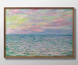 Art hand Auction 8157■Free shipping!! Art poster painting A3 size Claude Monet Sunset illustration Nordic matte paper, Housing, interior, others