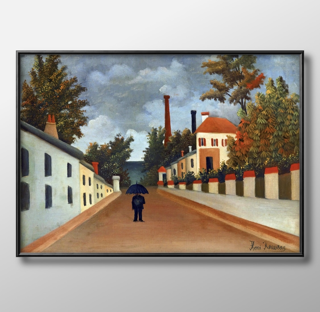 7645■Envío gratis!! Póster artístico pintura tamaño A3 Henri Rousseau Vista de París ilustración papel mate nórdico, Alojamiento, interior, otros