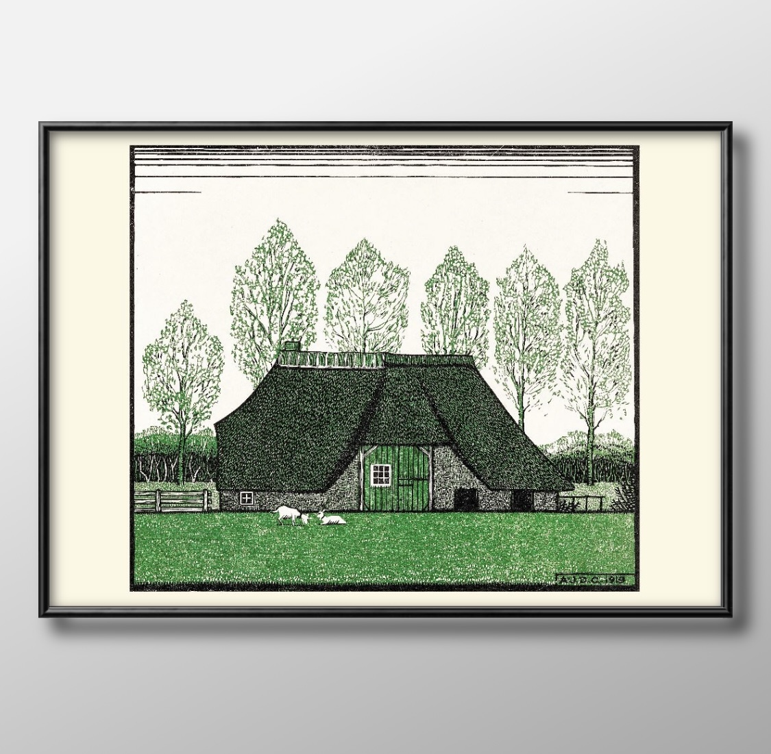 2129■¡¡Envío gratis!! Póster artístico pintura tamaño A3 Julie de Grague Farmer ilustración papel mate nórdico, Alojamiento, interior, otros