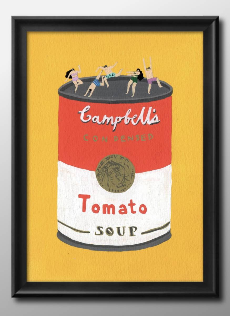 13984■免运费！！艺术海报绘画 A3 尺寸番茄汤上的人物 Can Campbell 插图斯堪的纳维亚哑光纸, 住宅, 内部的, 其他的