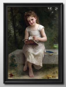 Art hand Auction 5836■Kostenloser Versand!! Kunstposter, Gemälde, A3-Format, William Adolphe Bouguereau, lesendes Mädchen, Illustration, skandinavisches, mattes Papier, Residenz, Innere, Andere