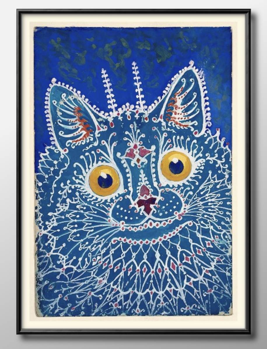 7235■Envío gratis!! Póster artístico pintura tamaño A3 Louis Wain Cat ilustración papel mate nórdico, Alojamiento, interior, otros