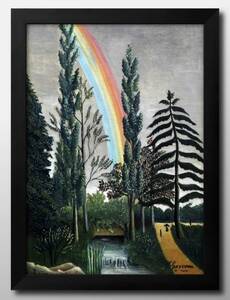 Art hand Auction 8518■Envío gratis!! Póster artístico pintura tamaño A3 Henri Rousseau Lago Dormesnil ilustración papel mate nórdico, Alojamiento, interior, otros