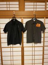 Langlitz Leathers ラングリッツレザー ワークシャツ　サイズM ２枚セット半袖 ブラック チャコールグレー　ライダース　バイカーハーレー_画像1