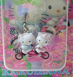 ご当地 限定 長野 軽井沢 ハローキティ Hello Kitty ダニエル サイクリング タンデム 自転車 チャーム マスコット ビーズ ストラップ 2005