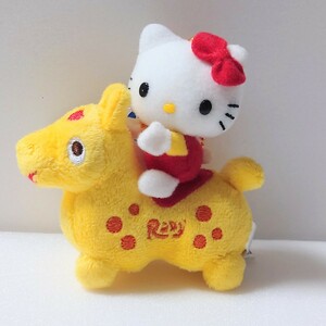 コラボ ハローキティ Hello Kitty ロディ Rody GYMNIC ぬいぐるみ マスコット ボールチェーン タグ付き 2006年 イエロー 馬 バランスボール