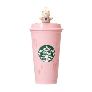 ★☆スターバックス限定バレンタイン2024 リユーザブルカップ 473ml＆専用ドリンクホールキャップ ベアリスタ STARBUCKSスタバ送料220円可