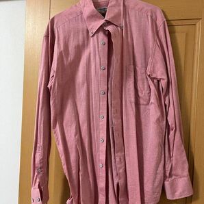 長袖　カッターシャツ　羽織　ピンク　古着