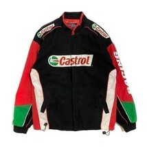 メンズXL 企業ロゴ FAST EDDIE RACEWEAR Castrol チーム系 レーシングジャケット 【b0111】_画像1