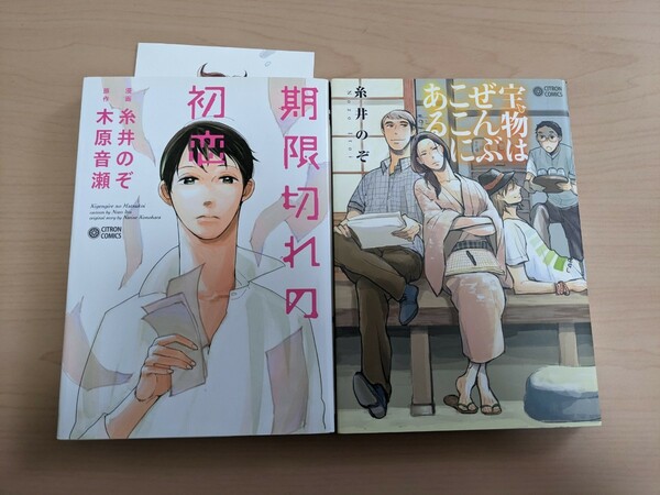 糸井のぞ　期限切れの初恋　ペーパー一枚付き　宝物はぜんぶここにある　二冊セット