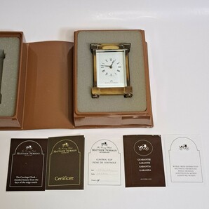 【送料無料】英国製 アンティーク Matthew Norman マシューノーマン 置き時計 枕時計 キャリッジクロック 稼働品の画像8