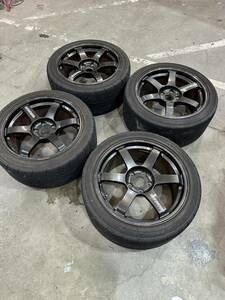 鍛造 RAYS TE37　18インチ 9.5J+45 5H114.3 中古　タイヤ　255/40R18　4本セット