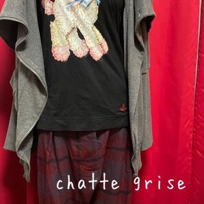 ヴィヴィアンウエストウッドVivienneWestwoodオーブコットンラムリボンロングTシャツ黒ブラックカットソー