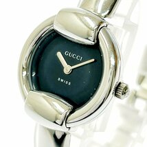 【1円スタート】【訳アリ品】GUCCI グッチ 1400L SS ブラック文字盤 クオーツ レディース腕時計 229461_画像1