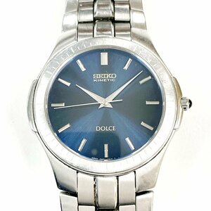 【1円スタート】SEIKO セイコー 4M61-0A20 ドルチェ キネティック SS ネイビー文字盤 自動巻き メンズ腕時計 ジャンク 228515