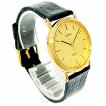 【1円スタート】【箱付き】SEIKO セイコー 5E21-6C00 スピリット GP×革ベルト ゴールド文字盤 クオーツ メンズ腕時計 228304_画像3