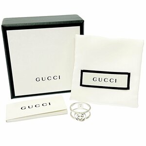 【箱付き】 GUCCI グッチ シルバー インターロッキングG オープンハンド リング 4.6g 925刻印 218558 リング・指輪