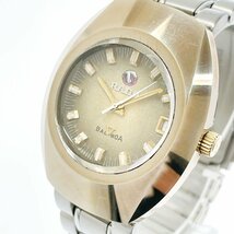 【1円スタート】【訳あり品】RADO ラドー バルボア カットガラス GP×SS ゴールド文字盤 自動巻き メンズ腕時計 228325_画像2