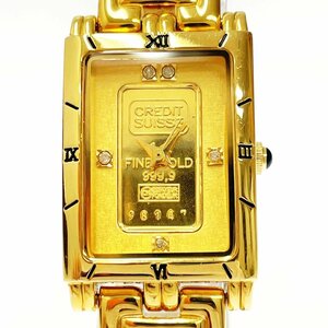 【1円スタート】ELGIN エルジン FK-929-C FINE GOLD 999.9 インゴット 1g ゴールド文字盤 クオーツ レディース腕時計 229579