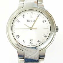 【1円スタート】【訳あり品】GUCCI グッチ 8900M SS シルバー文字盤 クオーツ メンズ腕時計 228633_画像1