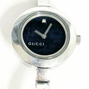 【1円スタート】GUCCI グッチ 105 バングルウォッチ SS ブラック文字盤 クオーツ レディース腕時計 ジャンク 228497