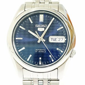 【1円スタート】SEIKO セイコー 7S26-01V0 セイコー5 21石 SS 裏スケ ネイビー文字盤 自動巻き メンズ腕時計 230942