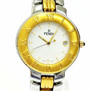 【1円スタート】FENDI フェンディ 900G GP×SS ホワイト文字盤 クオーツ メンズ腕時計 ジャンク 237120