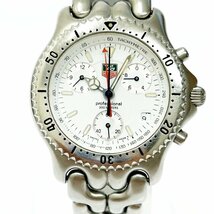 【1円スタート】【箱付き】TAG HEUER タグホイヤー CG1112-1 セル プロフェッショナル SS ホワイト文字盤 QZ メンズ腕時計 ジャンク 237063_画像1