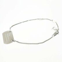 【1円スタート】【箱付き】Christian Dior クリスチャンディオール メタル ドッグタグ プレート シルバー ブレスレット 233090_画像5