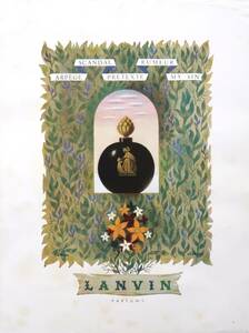 LANVIN ランバン 広告 1940年代 香水 パヒューム フランス 欧米 雑誌広告 ビンテージ ポスター風 インテリア アンティーク フレンチ