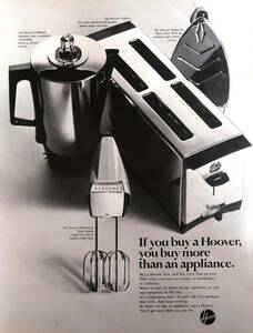 Hoover フーバー 広告 1960年代 キッチン電化 アイロン 電化製品 欧米 雑誌広告 ビンテージ ポスター風 インテリア LIFE アメリカ USA