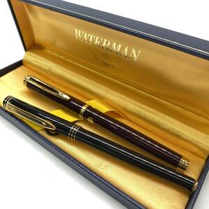 1円～ 6T30891223 WATERMAN ウォーターマン 2本 セット 万年筆 ペン先 18K 750刻印 ケース付き 現状品