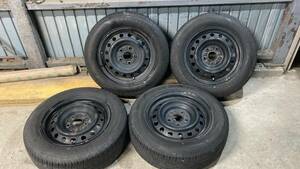 【バリ山】GOODYEAR EfficientGrip ECO 195/65R15+トヨタ純正 15インチ 6j pcd114.3 5h 4本セット スチールホイール 鉄チン