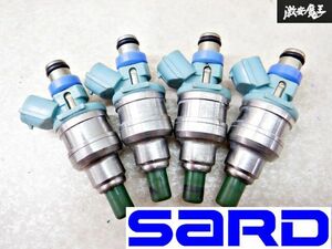 【動作OK！保証付き！】 SARD サード フューエル インジェクター 1000cc 水色 トップフィード 低抵抗 4本 195500-3650 FD3S RX-7 RX7 棚2Z9