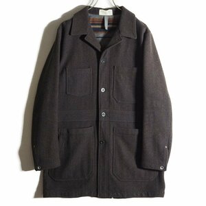 C1408z5　■Paul Smith RED EAR ポールスミス■　MELTON COAT メルトン ワークコート ブラウン XL / 茶 ウールコート カバーオール 秋冬