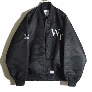 M5456z5　■WTAPS ダブルタップス■　新品 23AW TEAM/JACKET/NYLON.TWILL ナイロンツイル 中綿ジャケット ブラック X04 / 黒 ブルゾン 秋冬