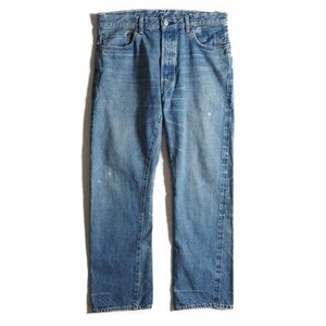 M5997f58　■RON HERMAN DENIM ロンハーマンデニム■　新品同様 日本製 ストレート デニムパンツ ブルー 32 ヴィンテージ加工 シーズンレス