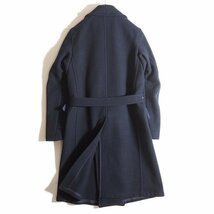 C1426H　■SCYE サイベーシック■　MOTORCYCLE COAT ウールカシミヤ メルトン モーターサイクルコート ネイビー 38 /紺 ウールコート 秋冬_画像3