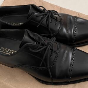 ペルフェット PERFETTO サイズ 7 25.0cm〜25.5cmストレートチップ ブラック 革靴 ドレスシューズ 黒 靴 ビジネスシューズ レザーの画像2
