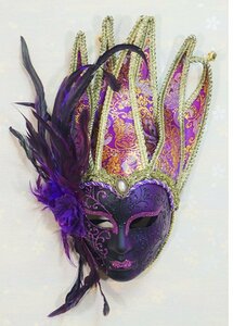  import interior party mask F3PU feather decoration attaching purple 