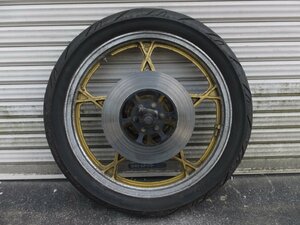 GS750 希少 当時物 星型キャスト フロントホイール 19インチ アクスル類付き SUZUKI 絶版旧車 検/GS400 GS550 GS1000 ベコ GT380 GT750 GSX