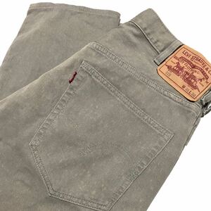 【80s復刻】LEVIS VINTAGE CLOTHING 519 リーバイス LVC ベッドフォードコードピケパンツ メンズ W31 グレー 42TALON トルコ製 ビッグE