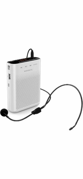 ポータブル ハンズフリー拡声器 KMA-210 ホワイト FMが聴ける 