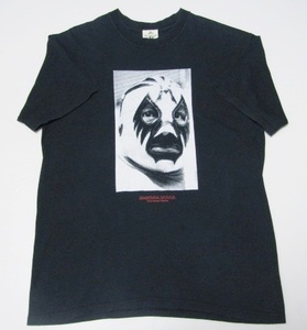 希少 Mil Mascaras ミル マスカラス Tシャツ 黒 ブラック 顔 プリント【L】ルチャリブレ プロレス 覆面レスラー レア クリーニング済み