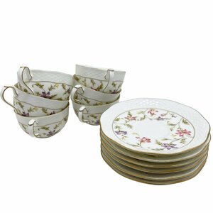 NARUMI BONE CHINA ナルミボーンチャイナ ティーカップ＆ソーサー6客セット 食器　使用済みのお品物です。